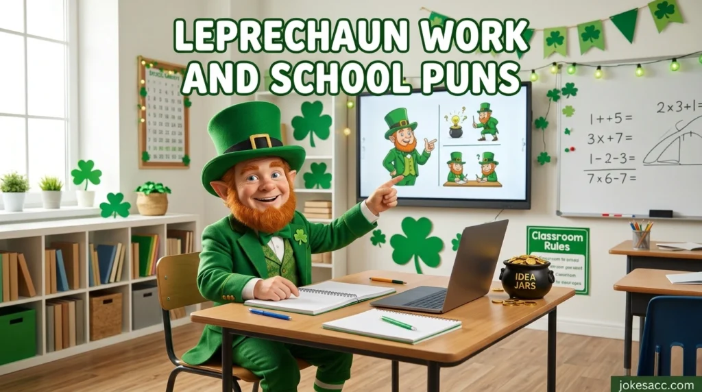 Leprechaun Work and School Puns