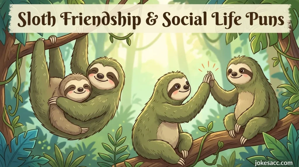 Sloth Friendship & Social Life Puns