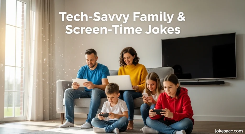Tech-Savvy Family & Screen-Time Jokes