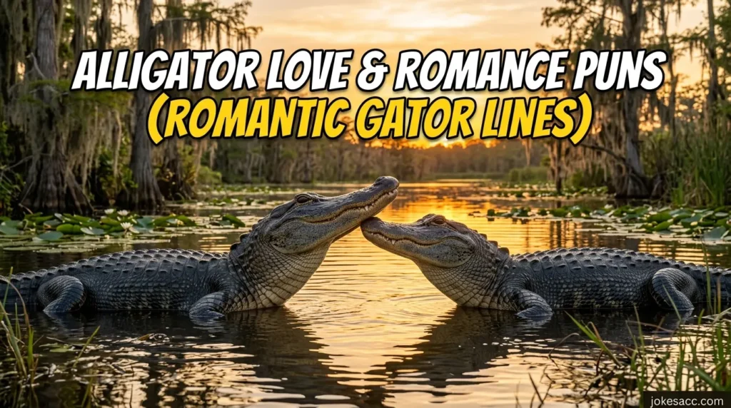 Alligator love & romance puns (romantic gator lines)