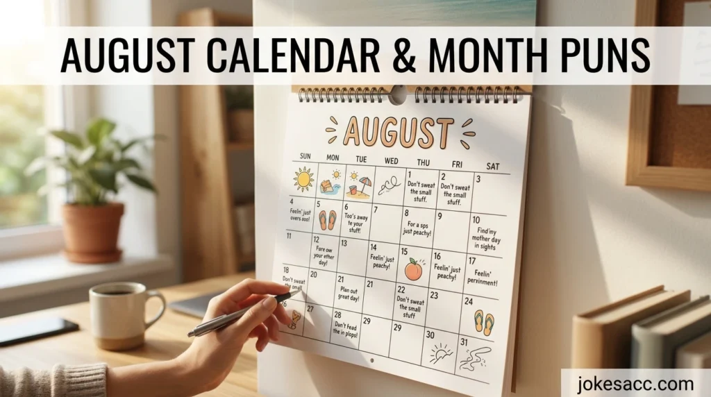 August Calendar & Month Puns