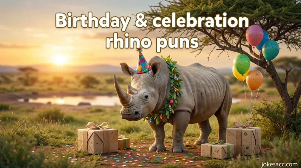 Birthday & celebration rhino puns