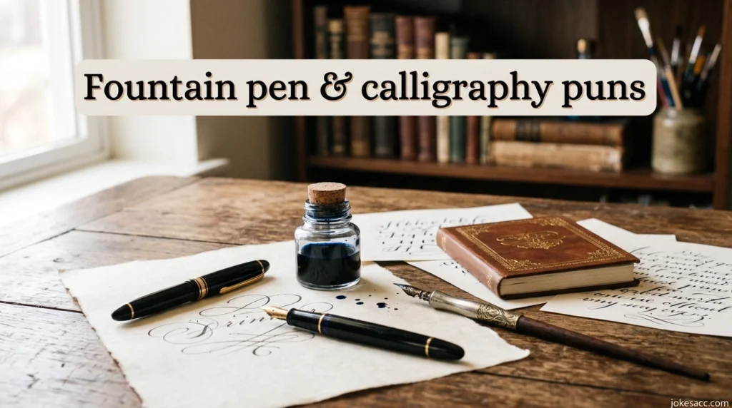 Fountain pen & calligraphy puns