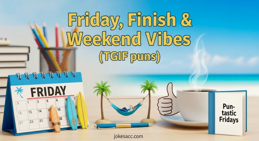 Friday, Finish & Weekend Vibes (TGIF puns)
