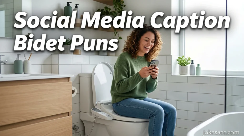 Social Media Caption Bidet Puns