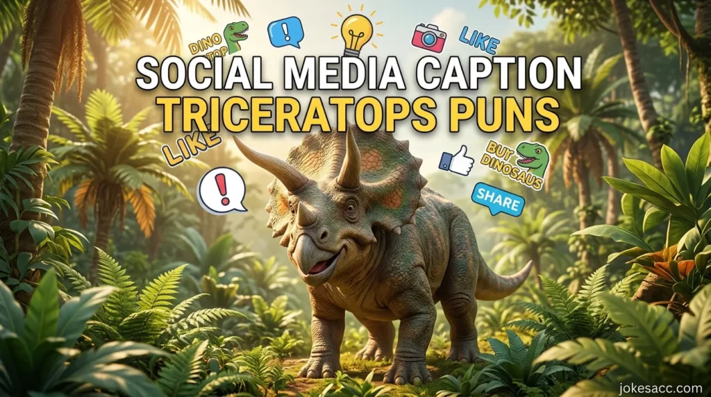 Social Media Caption Triceratops Puns