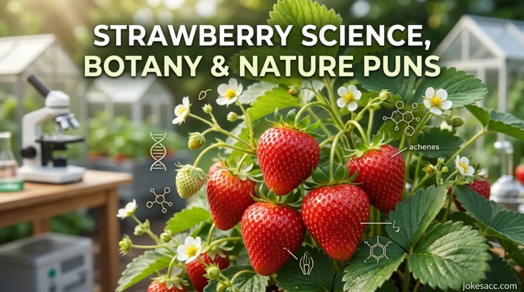 Strawberry science, botany & nature puns